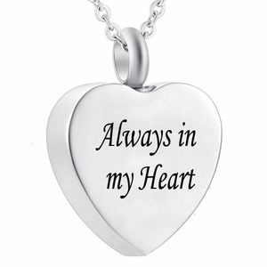 Sempre nel mio cuore Cremation Jewelry Keepsake Memorial Urn Collana Ciondolo cuore argento