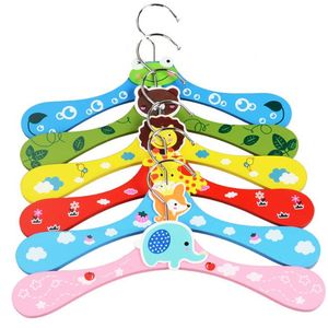 Free shipping 300pcs New Cute Cartoon Animals Wooden Kids Clothes Hanger Baby Children Hanger 6 Styles SN1059