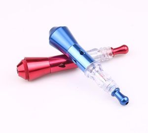 Newest microphone shaped Metal Tobacco herbal Smoking Pipes Cigarette Hand Spoon Pipe Tools Holder Filter Snuff Glass Bongs