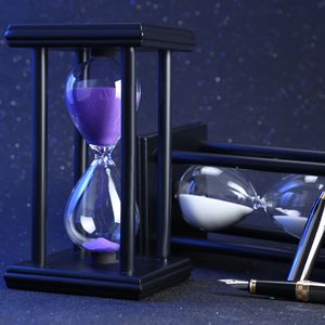 60 Minuten 8,06 Zoll bunte Sanduhr Sanduhr Sanduhr Timer Holzrahmen kreatives Geschenk moderne Heimdekorationen Ornamente