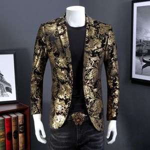 European version local tyrant gold men's top boutique suit fashion youth fashion plus size trend groom wedding dress casual jacket 200 pounds available 5XL