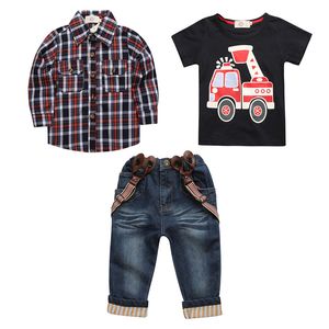 3Pcs Kids Toddler Baby Boys Dress Coat+T-shirt+Pants Set Kids Casual Clothes Outfits Autumn Children Clothing 2-7Years