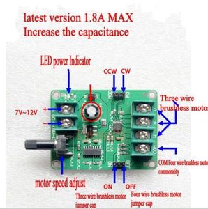 Universal 5V-12V DC Brushless Motor Driver Board for Hard Drive Motors, 3/4 Wire Controller