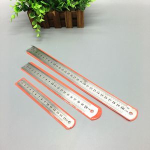 15 20 30 CM Metal Ruler Stainless Steel Metric Rule Precision Double Sided Measuring Tools School Office Supplies QW7223