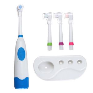 Rotating Anti Slip Waterproof Electric Toothbrush Hygiene Oral Dental Care 4 Brush Heads+4 Shield+1 Holder Set FM88