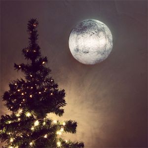 Relajante Simulación Luna Lámpara de pared con control remoto interior / exterior Curación Luna luz de la noche de pasillo dormitorio Corredor Porche