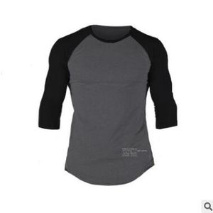 New Male Panelled fitness clothing Tight t-shirt mens workout t-shirt homme Gyms t shirt men crossfit Summer top