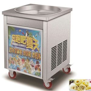 BEIJAMEI Elektrische thailändische Maschine für frittierte Eisrollen, kommerziell erhältlich, große runde Pfannen mit 50 cm Durchmesser, Maschine für frittierte, gerollte Eiscreme