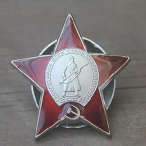 1 Stück Das sowjetische rote Fünf-Sterne-Abzeichen Russland KGB Abzeichen des sowjetischen Staatssicherheitskomitees Russische Emblemmedaille mit 50-mm-Armeeabzeichen