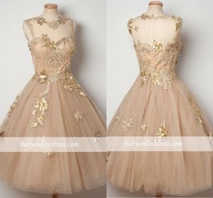 Elegancka sheer Jewel Neck A-line Prom Hot Evening Suknie