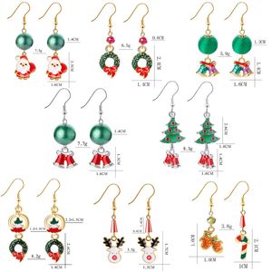 Mulheres Top Design Ornamento Brincos Jóias Véspera De Natal Papai Noel e veados Presente da promoção das meninas de Cobre Banhado A Ouro Brinco