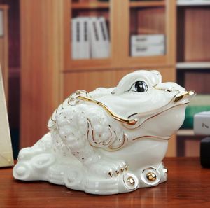 ceramic frog toad lucky home decor crafts room decoration porcelain animal figurine ceramic ornament Opening gifts