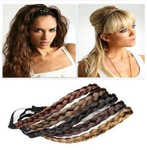 isnice Fashion Women Girl Synthetic Hair Plaited Plait Elastic Headband Hairband Braided Band Hair accessories Bohemian Style