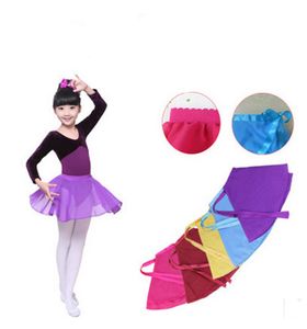 Söt barn tjejer dancewear dans kjolar studenter prestanda kläder chiffon ballett kjol klänning för baby sommar multi färger c5356