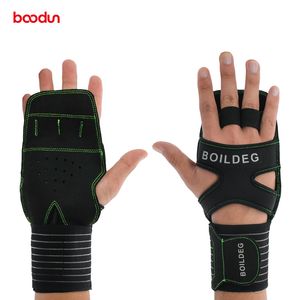 Boodun Pro Men Palm Protector Sports Gloves Dumbergelのおもりジムフィットネスグローブエクササイズ筋肉化ボディビルディングワークアウトパワーリフティング