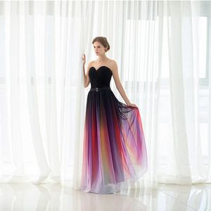 Sexy, günstiges Abendkleid, großer Sale, langes Chiffon-Abschlussballkleid, Schatz-Schnürung hinten, bodenlange Partykleider