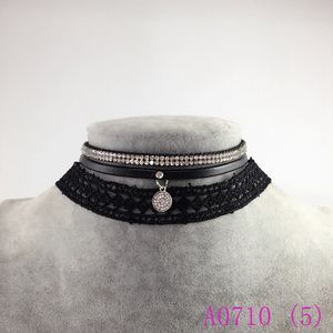 3 Stück heißer Verkauf Damenmode Stil Spitze und Strass Halsreifen klassische verschiedene Stil schöne Halskette A0710