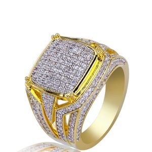 Mens Retro Style Design CZ Bling Bling Anel Micro Pave Zircônia cúbica Diamantes Simulados Hip hop Tamanho#7-Tamanho#11 Anéis