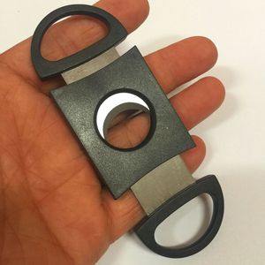 Black Double Guillotine Cigar Cutter Hole Diameter Stainless Steel Double Blade Cigar Clippers Smoking Accessories AC022