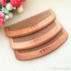 Natural Peach Wooden Comb Beard Comb Pocket hair brush can print logo
