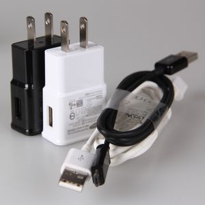 2A US Wall Home Charger для Samsung Galaxy Note4 Note3 Galaxy S6 S5 Зарядное устройство Адаптер питания + высококачественный микро USB-кабель 300 шт. / Лот