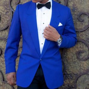 Hot Recommend Royal Blue lMen Wedding Tuxedos Excellent Groom Tuxedos Notch Lapel One Button Men Blazer 2 Piece Suit(Jacket+Pants+Tie) 2086