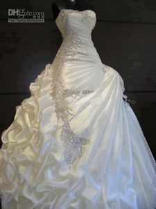 Echte Bilder 2023 A-Line Brautkleider Rüschen Rock Schatz trägerloser Brautkleider atemberaubende Brautkleider