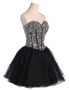 Lace-up Black Top Prom Dresses Upcale Rhinestone Fashion Fish Bone Back Strap Short Bridesmaid Party Dresses HY1566