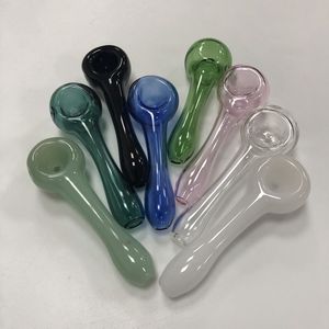 4.3 Inch Glass Pipe Pyrex Glass Spoon Pipes Hand Pipe For Dry Herb Tobacco Glass Smoking Pipes HSP01