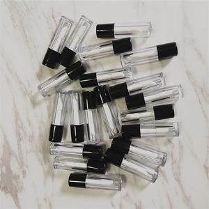 0.8 ML Mini Boş Temizle Dudak Parlatıcısı Tüp 50x13mm Siyah Gümüş Altın Kap Plastik Dudak Balsamı şişe Ruj Örnek şişe