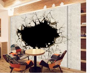 3D Wallpaper Mural Decor Photo Backdrop Hole In Wall Art Mural for Living Room Large Painting Home Decor 3D Wallpaper