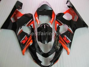 鈴木GSXR600 GSXR750 2004 2005 Red Black GSXR 600 750 K4 K5フェアリゾートMM52のためのフェアリングキット