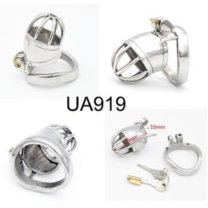 Super Small Male Chastity Cock Cage Medical grade Stainless Steel Device Cage Spike Urethral Dilator Plug BDSM #Y98