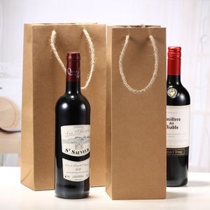 Kraft Paper Red Wine Bag High End With Handle Storage Bags For Wedding Birthday Party Pouch Portable 0 83sx BB