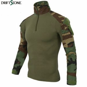 Camouflage Tactical T Shirt Uniform US Army Combat T-Shirts Cargo Woodland Paintball Militar Tactical Odzież