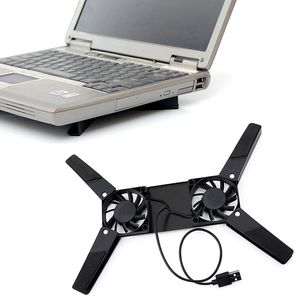 Portable Slim Smart Laptop Cooling Pad USB Fan 2 Fãs Cooler Plug and Play para Notebook PC Laptop DHL FedEx EMS Navio Livre