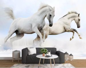 Benutzerdefinierte Tapete 3D Wohnzimmer Weißes Pferd 3D Tapeten Wohnkultur Kinderzimmer Tapete modernes Papel de Pared