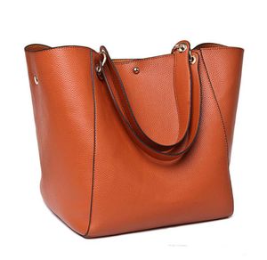 Handbag litchi pattern large capacity USA style women handbag fashion totes soft leather high quality purse women bag