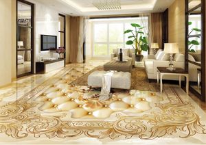 Custom Photo Floor Wallpaper 3D Marble flower Living Room Bathroom 3D Floor Tiles Mural PVC Self-Adhesive Wallpaper Roll