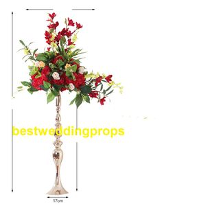 Nuovo stile Matrimonio Fiori stand Guida stradale decorazione palla di fiori Centro tavola Ferro dorato per girovita Disposizione fiori best0341
