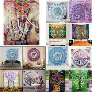 150 * 130cm Indiska Bohemian Mandala Tapestry Vägg Hängande Strand Picnic Kasta Rug Blanket Vägg Hängande Inredning Yoga Kids Mat AAA571
