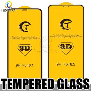 For iPhone 14 13 12 Pro Max 11 XR X 8 7 Plus 9D Screen Protector Film Full Glue Tempered Glass with Retail Package izeso