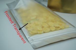 100pcs/lot 15x23cm Self-Standing Translucency Matte Gold Aluminium Foil ziplock bag, Front frosted transparent mylar plating zipper doypack