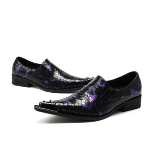 Herren-Schuhe aus schwarzem Lackleder, Python-Haut, versteckter Absatz, Schuhe für Herren, Slipon, Business-Formelle Schuhe, Kleid