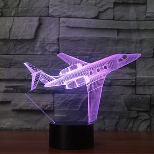 3D-Illusion Flugzeug Flugzeug Lampe Nachtlicht Touch Tisch Schreibtisch optische Lampen Geschenke #R21
