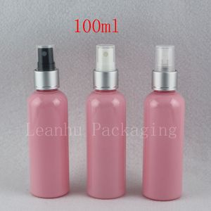 100ml x 50pcピンクの空のアルミスプレーポンプ香水瓶100cc高級便器水ミスト噴霧器容器化粧品包装