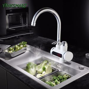 Yanksmart Ruインスタントタンクレス給湯器電気水蛇口キッチン蛇口瞬間ヒーター+ LED EUプラグ