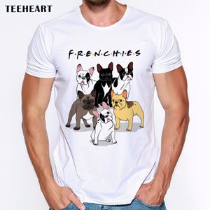 Neuheiten Mode Französisch bedrucktes T-Shirt Herren Hunde Tier T-Shirt Sommer hochwertige Hipster T-Shirt Tops