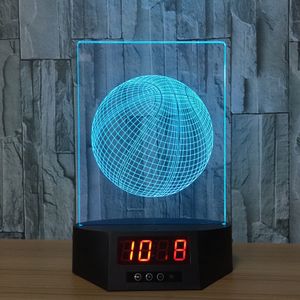 Koszykówka 3D Illusion Night Lights LED 7 Zmiana kolorów Lampa biurkowa Home Decor Gift # T56