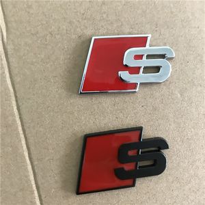 Wholesale sheeting fabrics resale online - Metal S Logo Sline Emblem Badge Car Sticker Red Black Front Rear Boot Door Side Fit For Audi Quattro TT SQ5 S6 S7 A4 Accessories